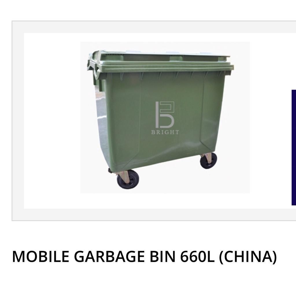 HEAVY DUTY DUSTBIN WITH 4 WHEELS -660L / Tong Sampah
