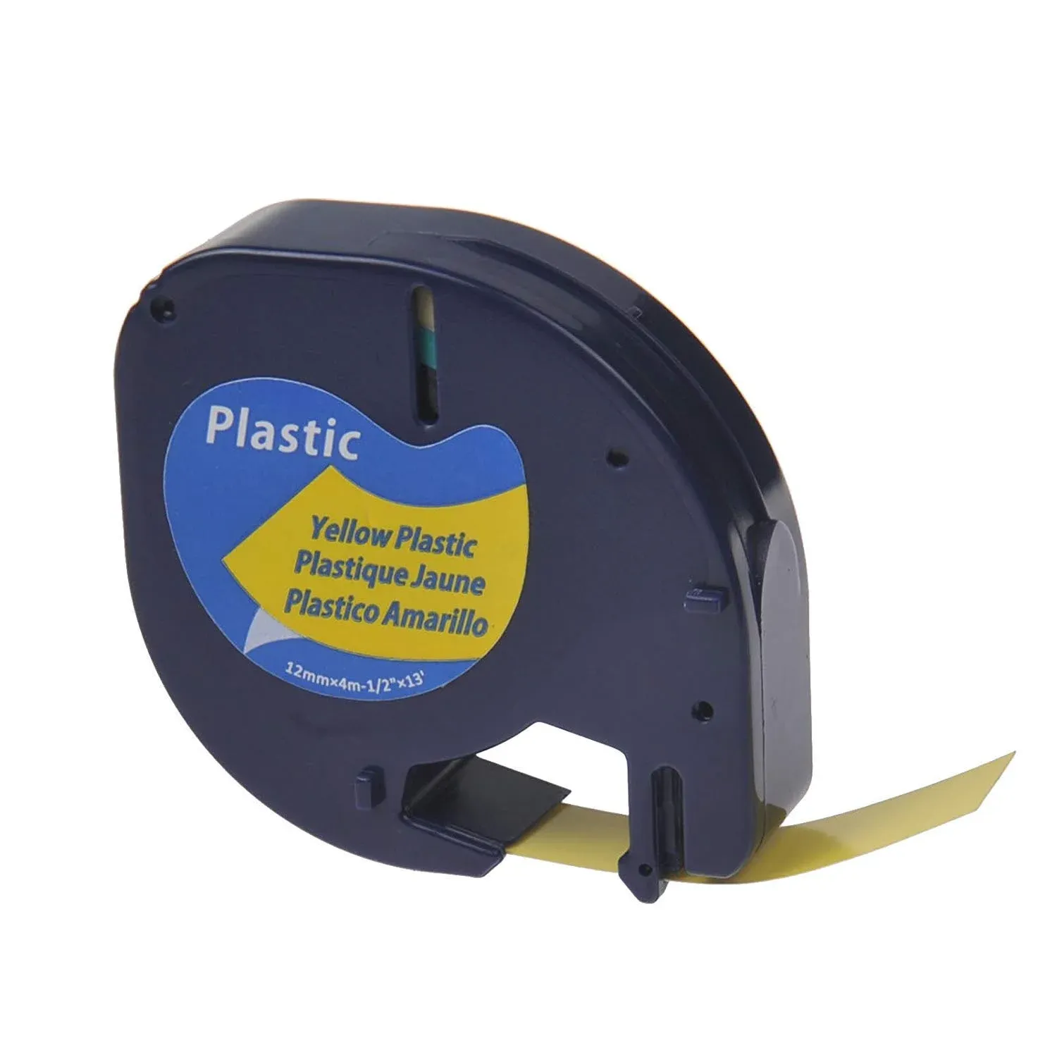 TLT 91202 LETRA TAPE 12MM X 4M - PLASTIC YELLOW (FOR DYMO)