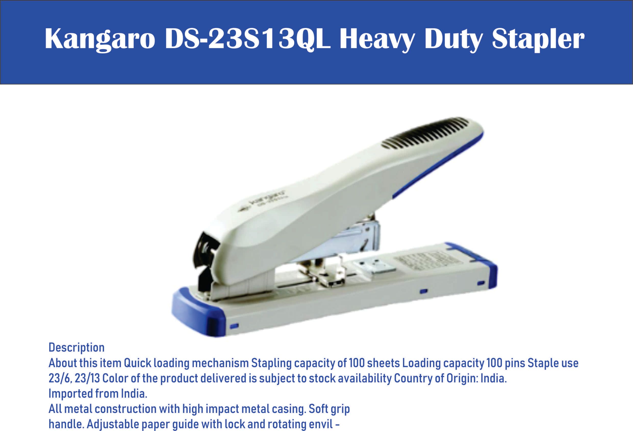 Ocha Kangaro DS-23S13QL Heavy Duty Stapler