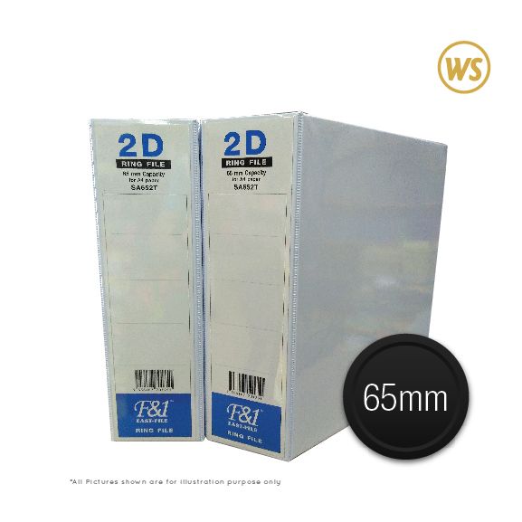 EAST FILE 65MM 2D WHITE PVC RING FILE