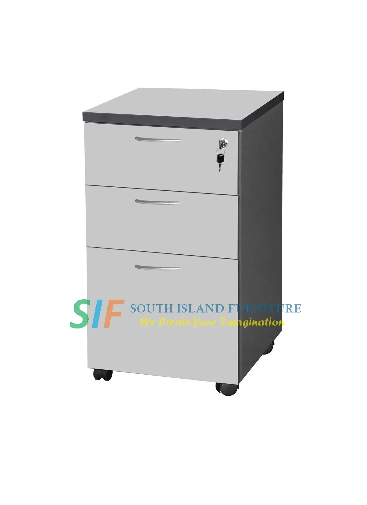 MOBILE PEDESTAL 2 DRAWERS + 1 FILING ( 410W x 500D x 640H mm)