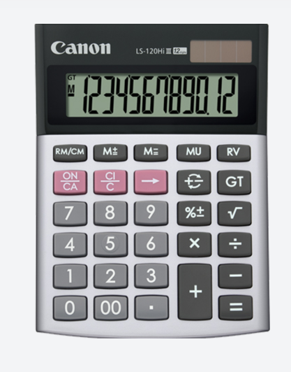 Canon Desktop Calculator 12 digits LS-120HI-III / Canon / Calculator / Canon Calculator / Desktop Calculator / Canon Desktop Calculator 12 digit LS-120HI-III