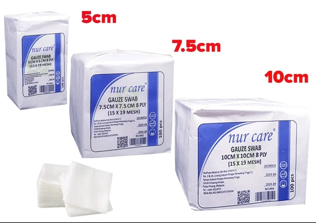 Dressing kecil (Gauze swab 5cm x 5cm 8ply 100's