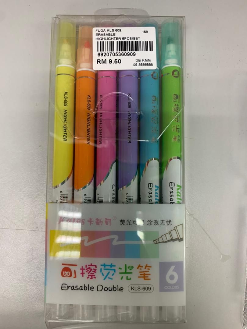 KALES KLS-069 ERASABLE HIGHLIGHTER 6PCS/SET