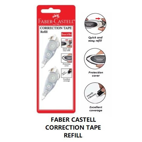 FABER-CASTELL 169103 CORRECTION TAPE REFILL 5MM X 6M (2PCS)