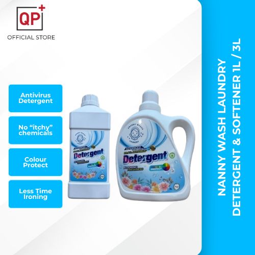 [HALAL] NANNY WASH LAUNDRY DETERGENT & SOFTENER 1L/3L COLOUR PROTECTION l PENCUCI & PELEMBUT | 洗衣液与柔顺剂-SOFTENER,1L