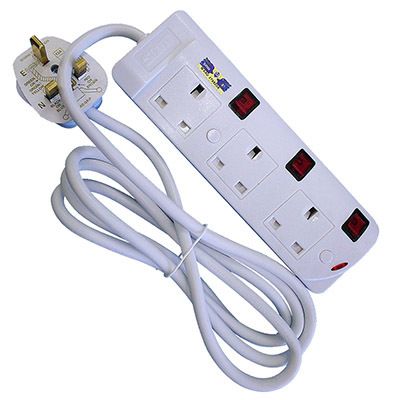 3 Gang 2 Meter Extension Plug