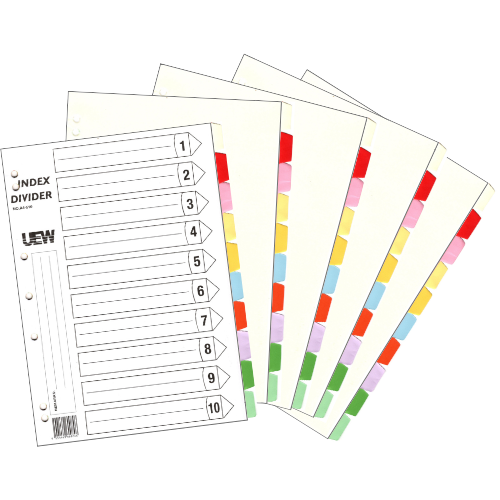 QP UEW Index Divider A4 10 Colour No.510 (5set/pack)