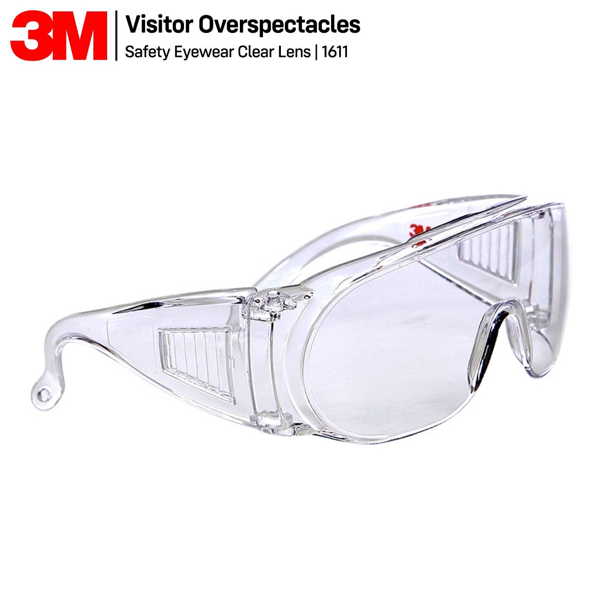 3M 1611 3M™ VISITOR OVERSPECTACLES, CLEAR FRAME CLEAR LENS