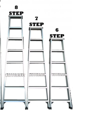 ALUMINIUM LADDER - DOUBLE SIDED / TANGGA ALUMINIUM : 6 STEP / 7 STEP / 8 STEP
