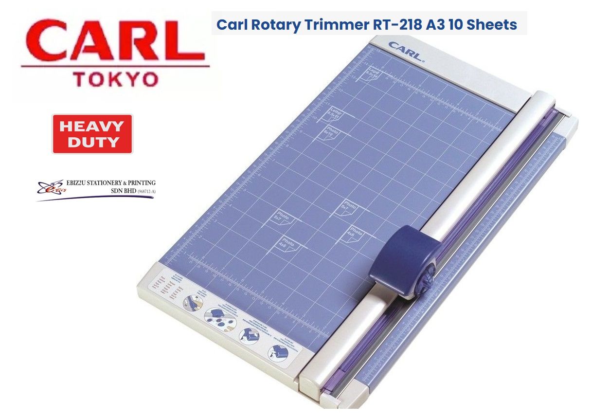Carl Heavy Duty Rotary Trimmer RT-218 A3 10 Sheets (Paper Cutter, Paper Trimmer, Rotary Trimmer, Heavy Duty Cutter, guillotine paper trimmer, A3 Paper cutter, A4 paper cutter)
