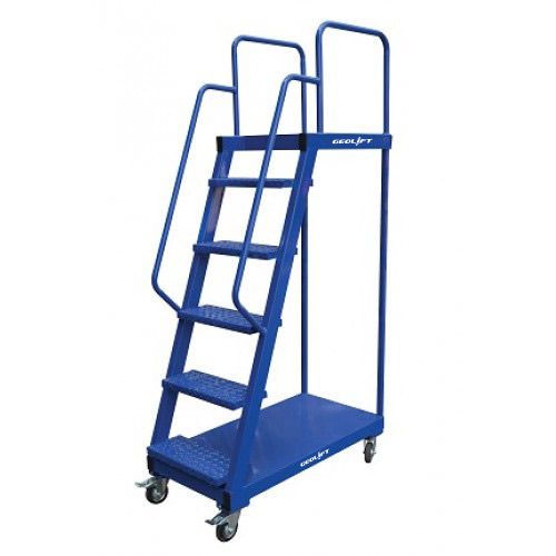 5 Feet Fully Welded Spring Loaded 2 in 1 Platform Ladder Trolley