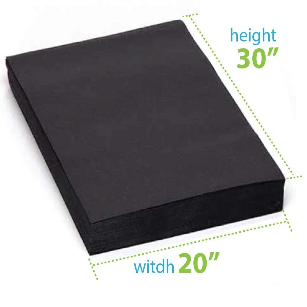5 pcs Black Sugar Paper 20" x 30" Inch 100gsm