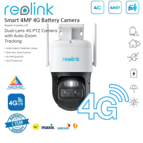 Reolink TrackMix LTE 4G G770 8MP + 6W Solar Panel 4K Security Camera Outdoor Auto-Tracking