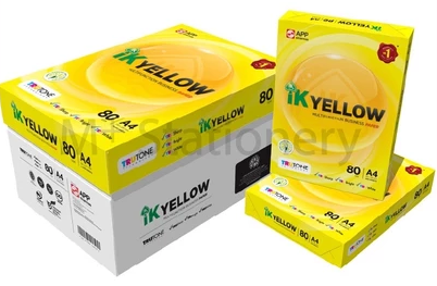 IK YELLOW 80GSM A4 PAPER (450'S/500'S) / (50/100 REAMS)