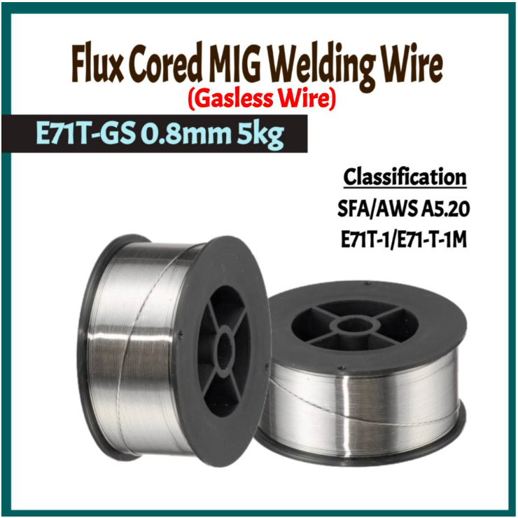 RIGHTWELL MIG FLUX CORED GASLESS WELDING WIRE E71T-GS 0.8MM 5KG