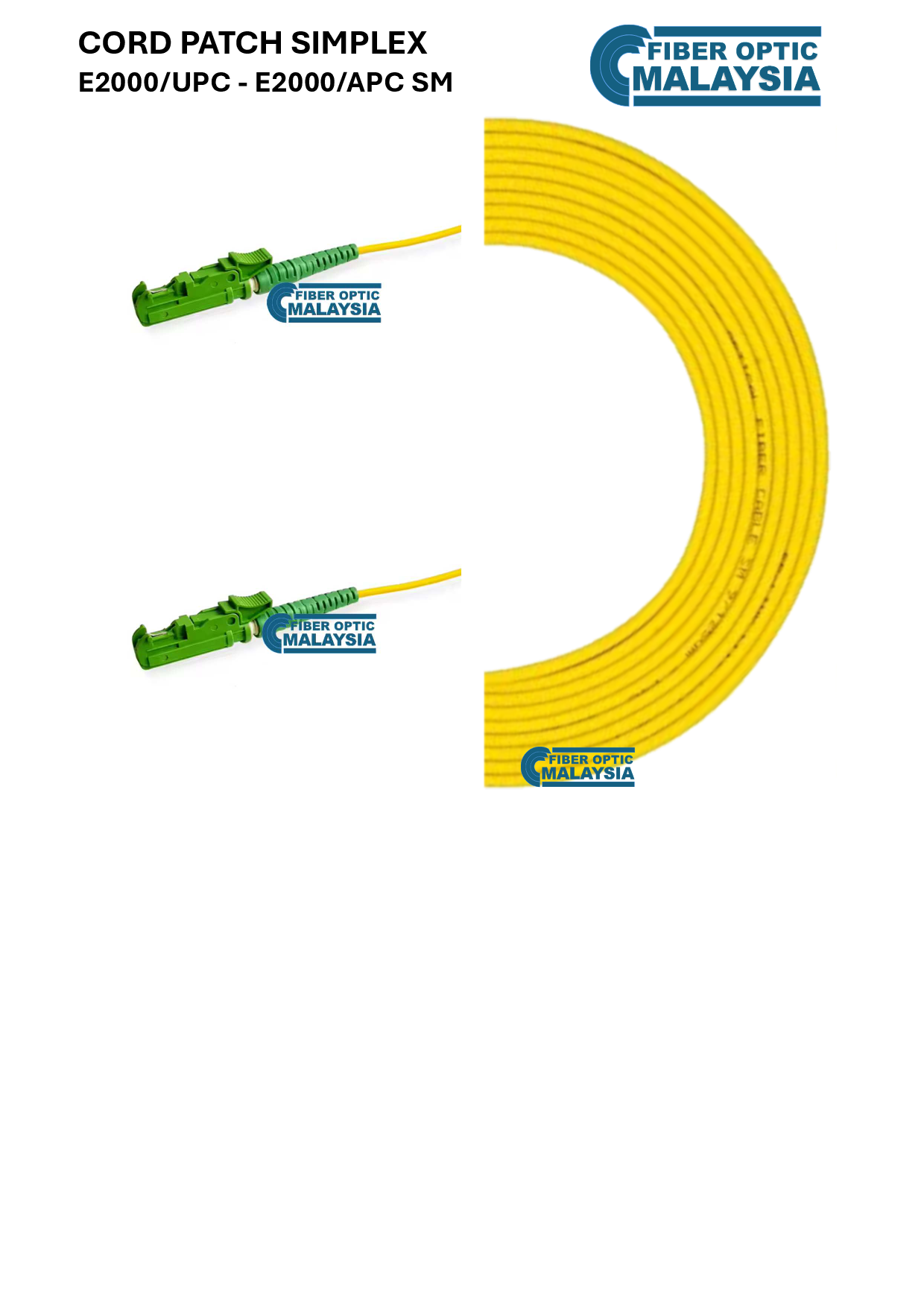 CORD PATCH E2000/UPC - E2000/UPC SM 6M SIMPLEX PATCHCORD