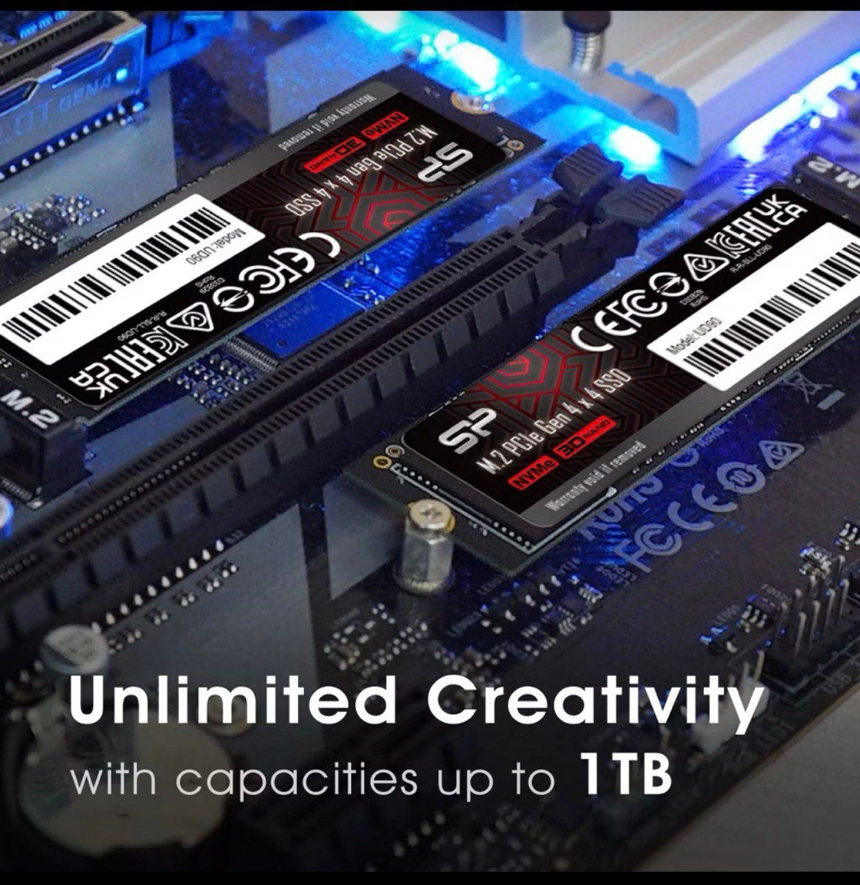 Silicon Power NVMe PCIe Gen4x4 M.2 2280 SSD (1TB) UD90 Solid State Drives