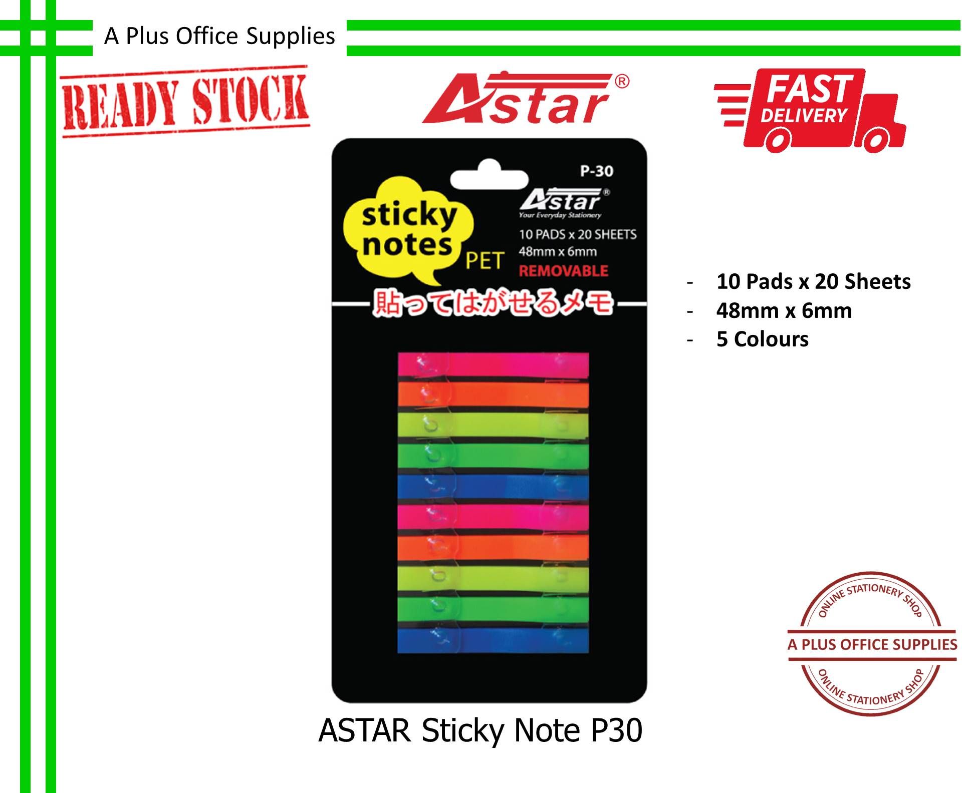 ASTAR Sticky Note P30 48mm x 6mm / Nota Berpelekat Sendiri