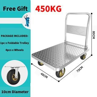 Strong Thick Steel Trolley Portable 450KG Hand Truck Foldable Trolley