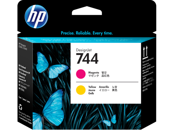 Genuine Malaysia HP Warranty - HP 744 Magenta and Yellow Printhead