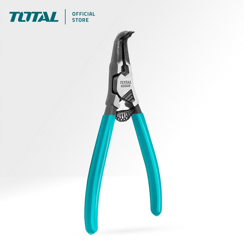 TOTAL EXTERNAL CIRCLIP PLIERS TO INSTALL OR REMOVE CIRCLIPS ON SHAFTS & INSIDE BORES (7"/BENT 90°) THTJ21802