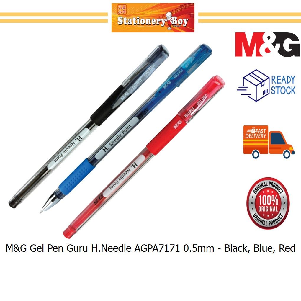 M&G Gel Pen Guru H.Needle AGPA7171 0.5mm / Pen Dakwat Gel - Black, Blue, Red
