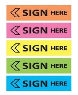 STICKER "SIGN HERE"