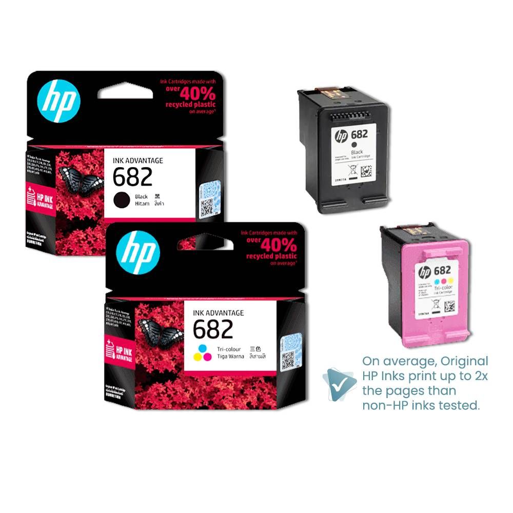 HP 682 Black & Tri-Color Original Ink Advantage Cartridge