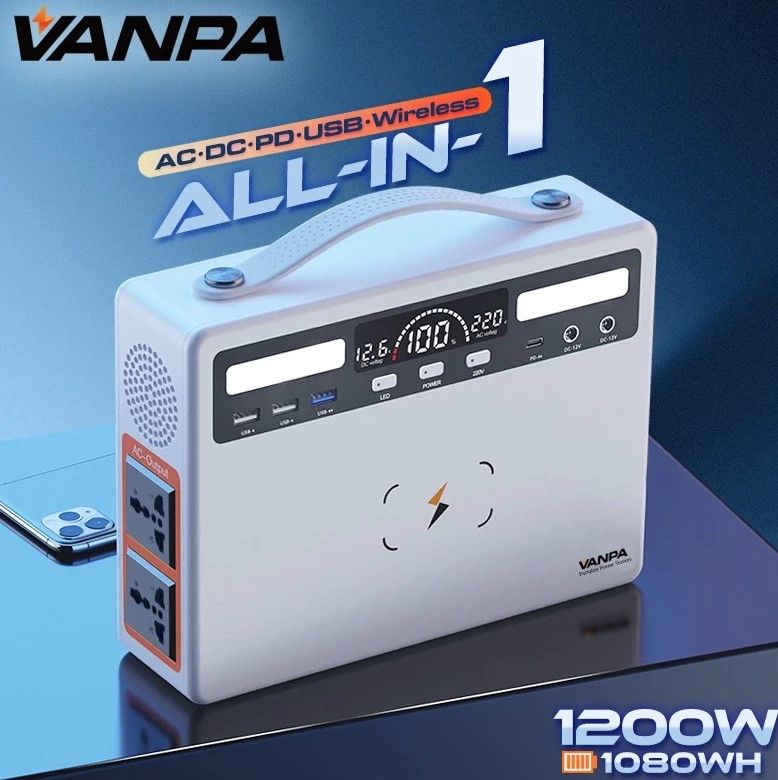 VANPA PORTABLE POWER STATION 400W-250WH AC 220V OUTPUT EMERGENCY BACKUP POWERBANK SOLAR GENERATOR FOR CAMPING