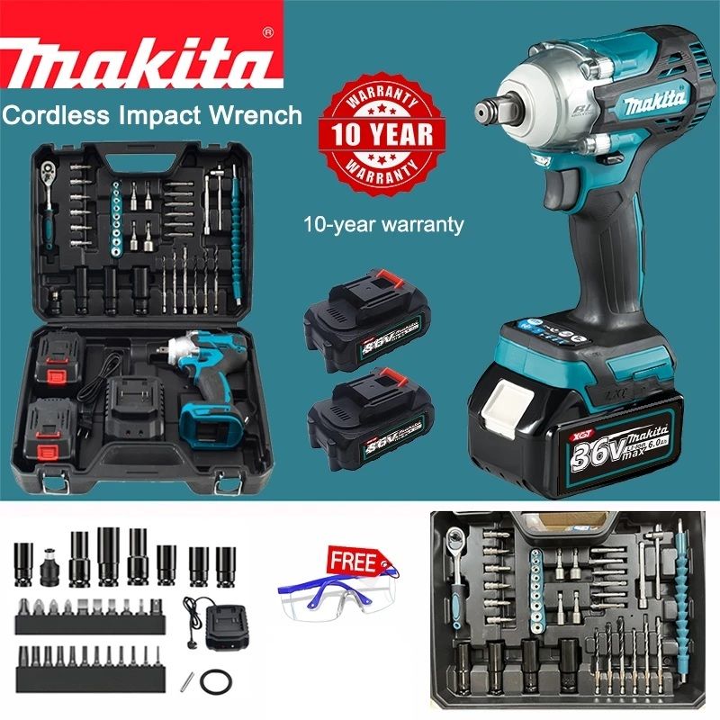Makita 6.0Ah Cordless Impact Wrench Brushless Motor 36V Impact Drill High Torque Screwdriver