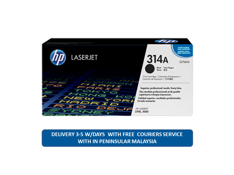 HP 314A Black Original LaserJet Toner Cartridge (Q7560A)
