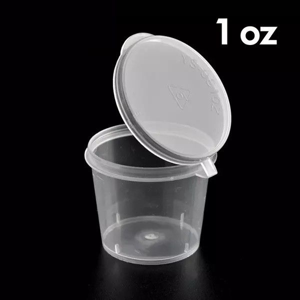 QP PLASTIC SAUCE CONTAINER WITH LIDS 100PCS 1OZ 25MM