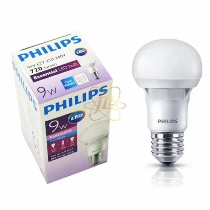 Genuine Malaysia Philips Warranty - Philips LED Bulb Essential E27 9W Warm White 3000K