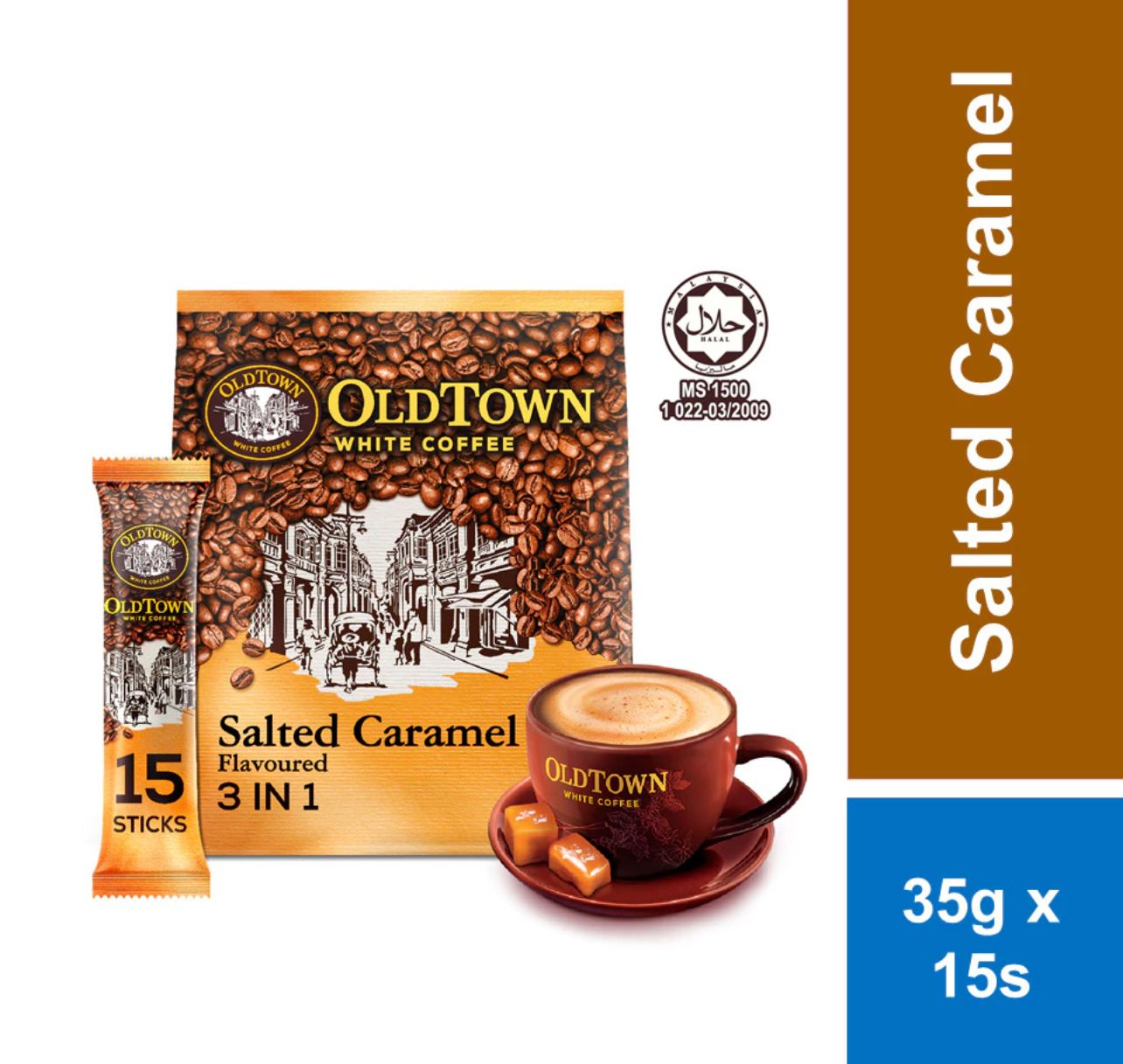 OLDTOWN Salted Caramel Instant 3in1 Premix White Coffee 35g