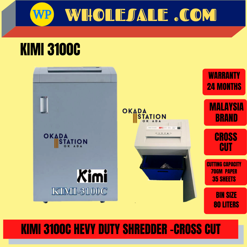 KIMI 3100C PAPER SHREDDER (HEAVY DUTY) /Kimi /Paper Shredder /Heavy Duty /Office Supplies /Kimi 3100