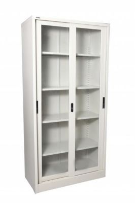 QP Full Height Glass Sliding Door Cabinet