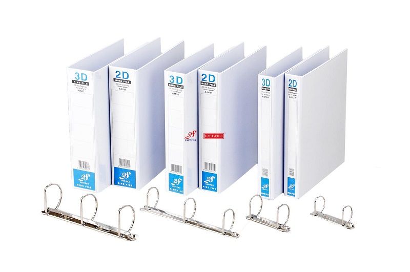 QP [BTB] East File PVC 2 Ring File White W/T Cover A4 65mm 3.5'' (F1)
