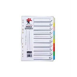 LUCKY STAR PAPER INDEX DIVIDER -10 CLR (5SET/PKT) (24PKT/BOX)
