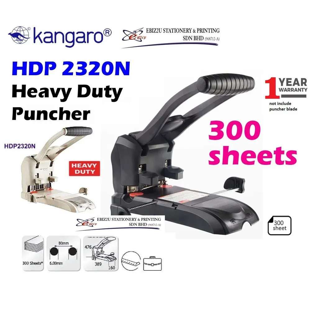 Kangaro Heavy Duty 2 Hole Puncher HDP-2320N-300 Sheets (Stationery,Office Automation, penumbuk, puncher paper, Hole Puncher,2 Hole Puncher, Puncher, heavy duty puncher,)