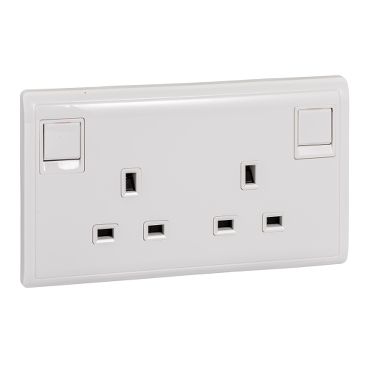 Schneider Electric 13A 250V Twin Gang Switched Socket