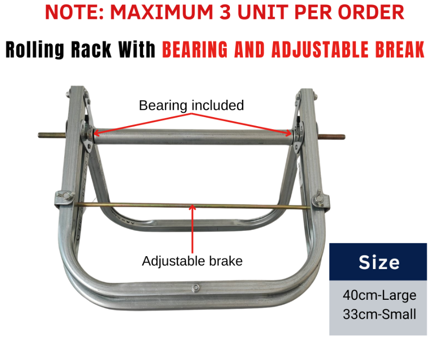 ROLLING RACK WITH BEARING AND ADJUSTABLE BREAK NETWORK CABLE RACK FIBER NETWORK ROUTING ARTIFACT WIRING RR301 (NOTE: MAXIMUM 3 UNIT PER UNIT)