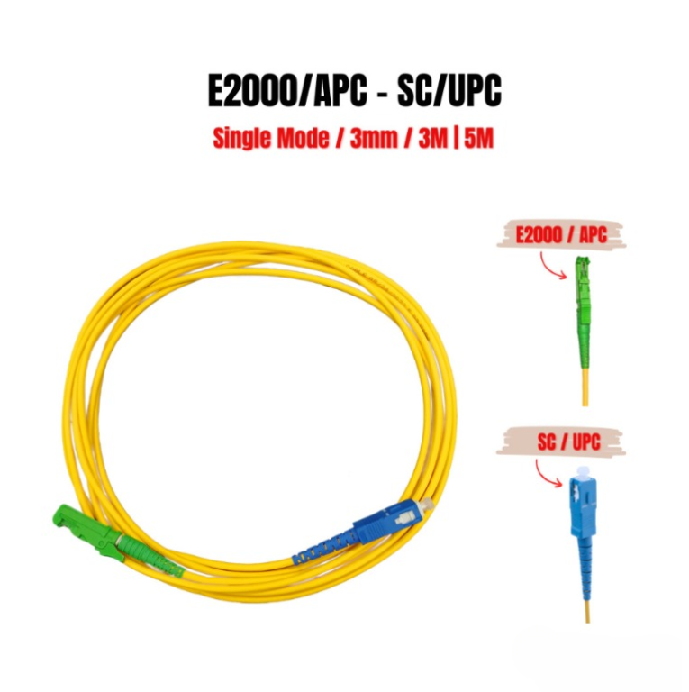 E2K/APC – SC/UPC SIMPLEX SINGLE MODE 3.0 YELLOW PATCH CORD (3M ,5M) PC502