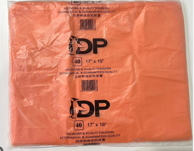 Plastic Bag Orange 17 x 19 - 1pack/40pcs