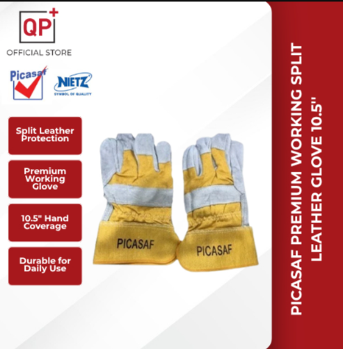 PICASAF PREMIUM WORKING SPLIT LEATHER GLOVE 10.5'' (YELLOW) l SARUNG TANGAN l 手套-