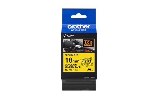 Brother TZe-FX661 Black on Yellow (36mm) Flexible Identification Tapes