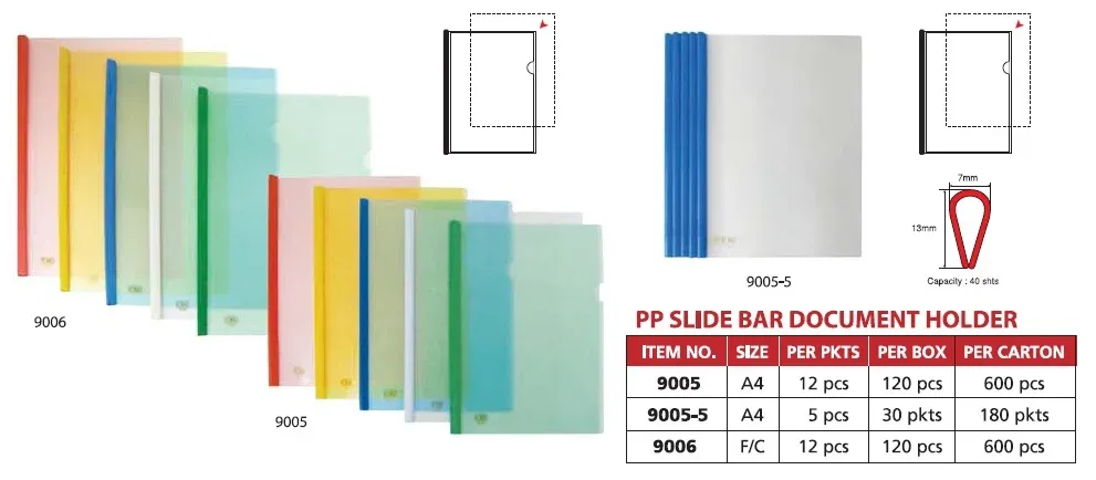 PP Slide Bar Document Holder 9005 - A4