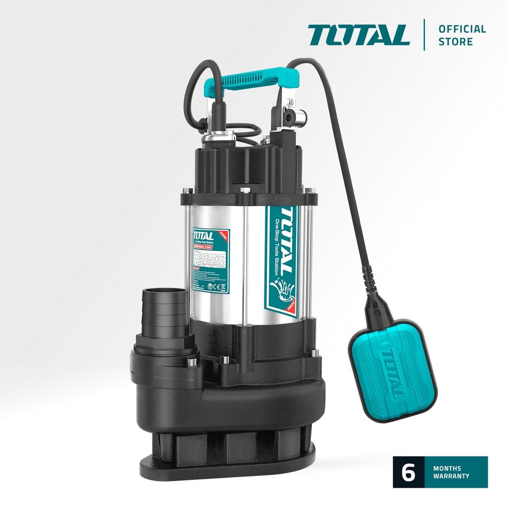TOTAL SUBMERSIBLE SEWAGE WATER PUMP PIPE FOR DIRTY WATER STAINLESS STEEL + CAST IRON (750W/1.0HP/2") TWP775016