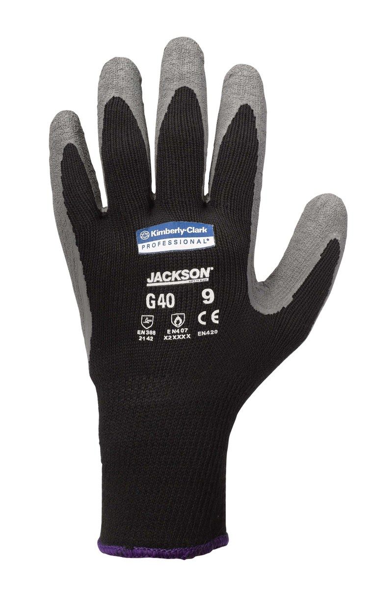Kimberly Clark Jackson Safety Black Latex Gloves (12 Pair) Size 8-11