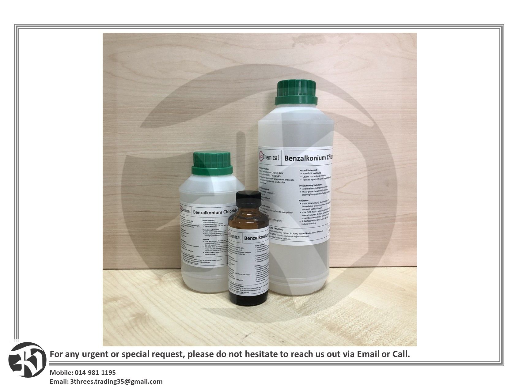 Benzalkonium Chloride 100ml, 500ml, 1 litre
